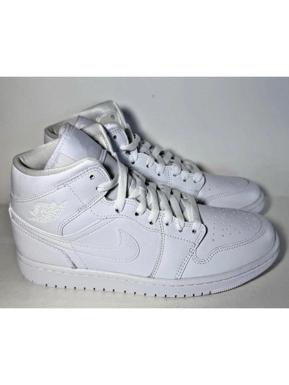Air Jordan 1 Mid Top Women's Casual Sneaker All White